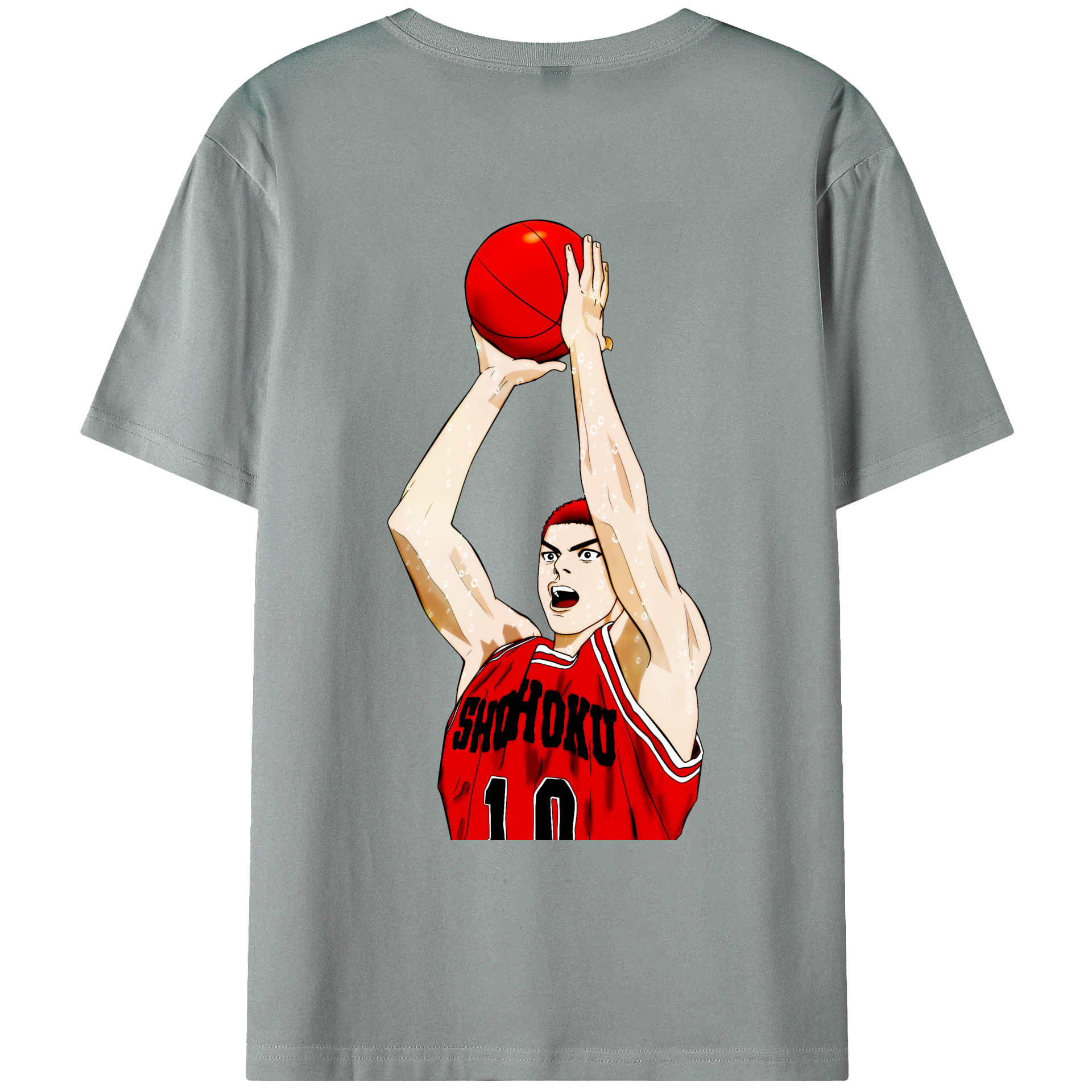 （画像用） SLAM DUNK／スラムダンク 綿100％ メンズ半袖Tシャツ（バックプリント） 通気性